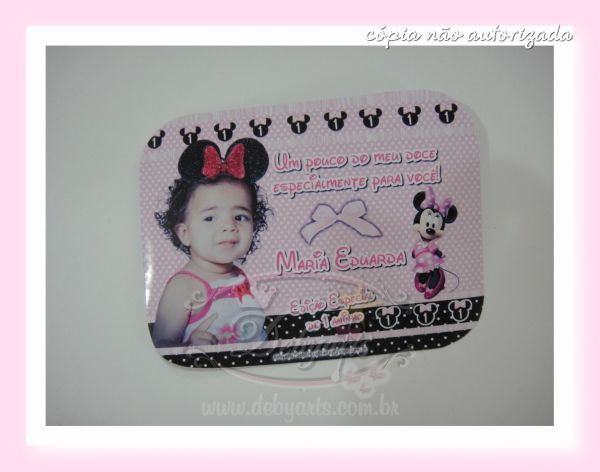 Adesivo para Marmitinha MINNIE ROSA