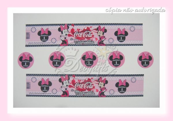 Adesivo Mini Coca Cola Minnie Rosa