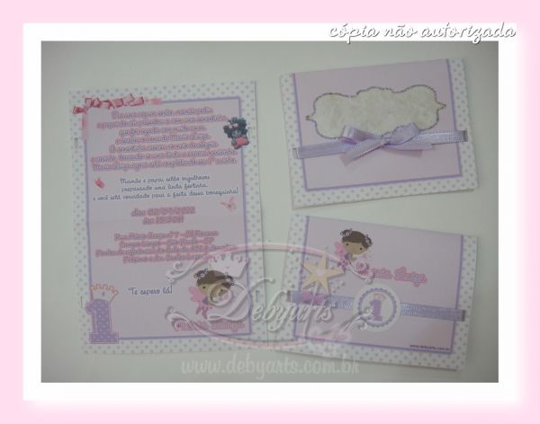 Convite Envelope Fadinha Rosa